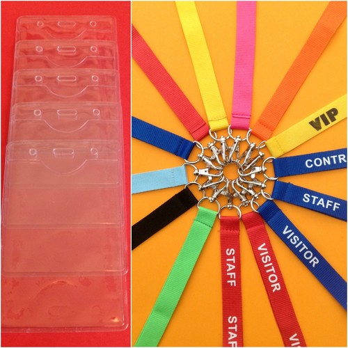 Five lanyards with badge - five,