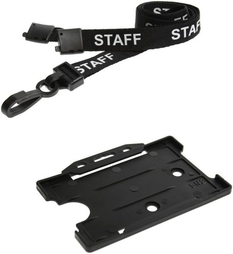 Black staff lanyard with - staff,