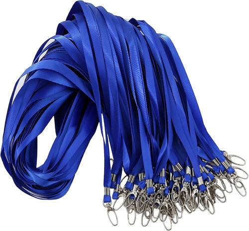 100pcs blue lanyards - blue, neck