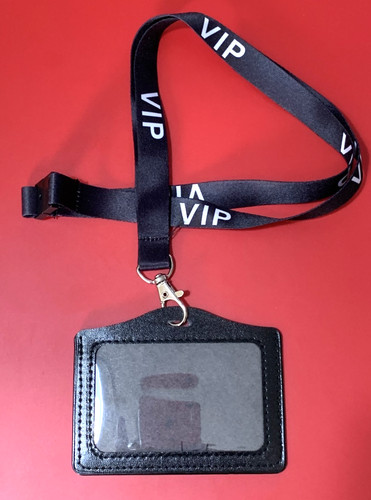 Vip lanyard black white - vip,