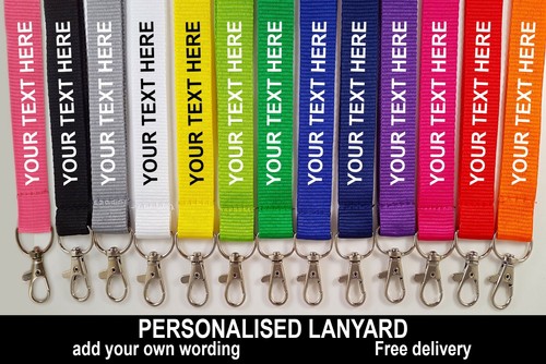 Printed and plain lanyard - and,